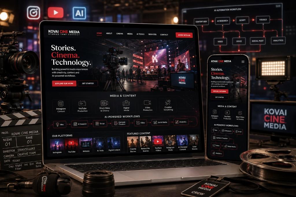 Kovai Cine Media website mockup