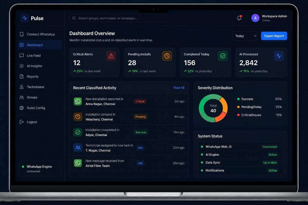 Pulse website mockup