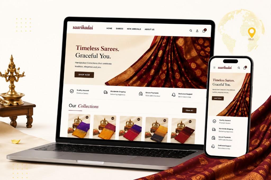 Saarikadai website mockup